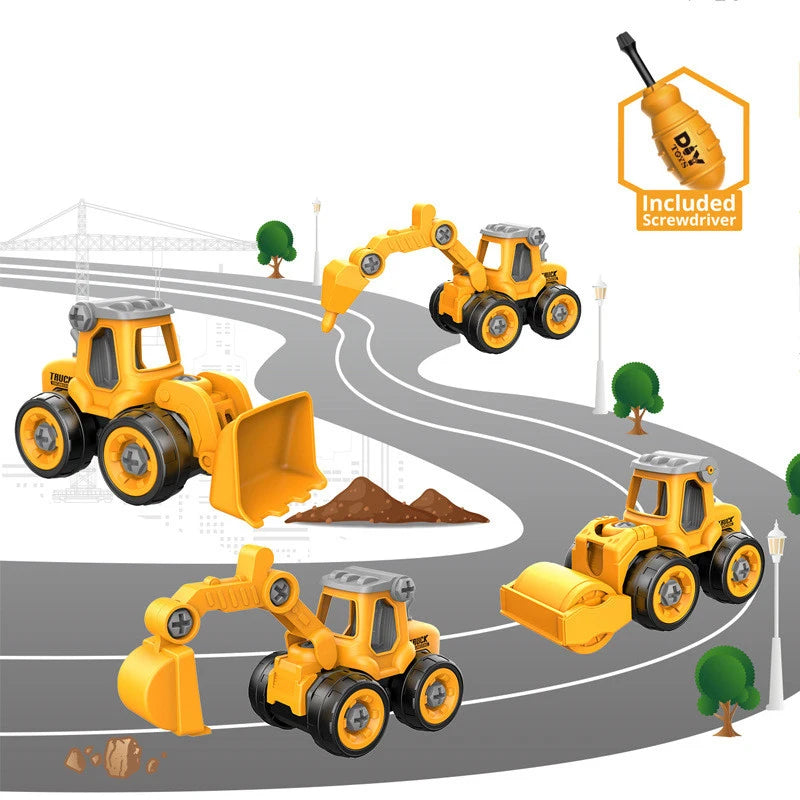 Porca desmontagem carga descarga engenharia caminhão escavadeira - Brinquedos Kids