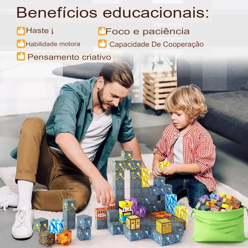 Blocos de Construção Magnética Minecraft! Brinquedos kids