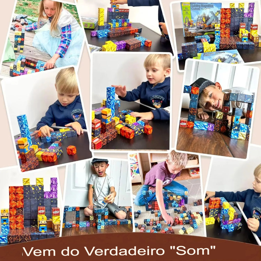 Blocos de Construção Magnética Minecraft! Brinquedos kids