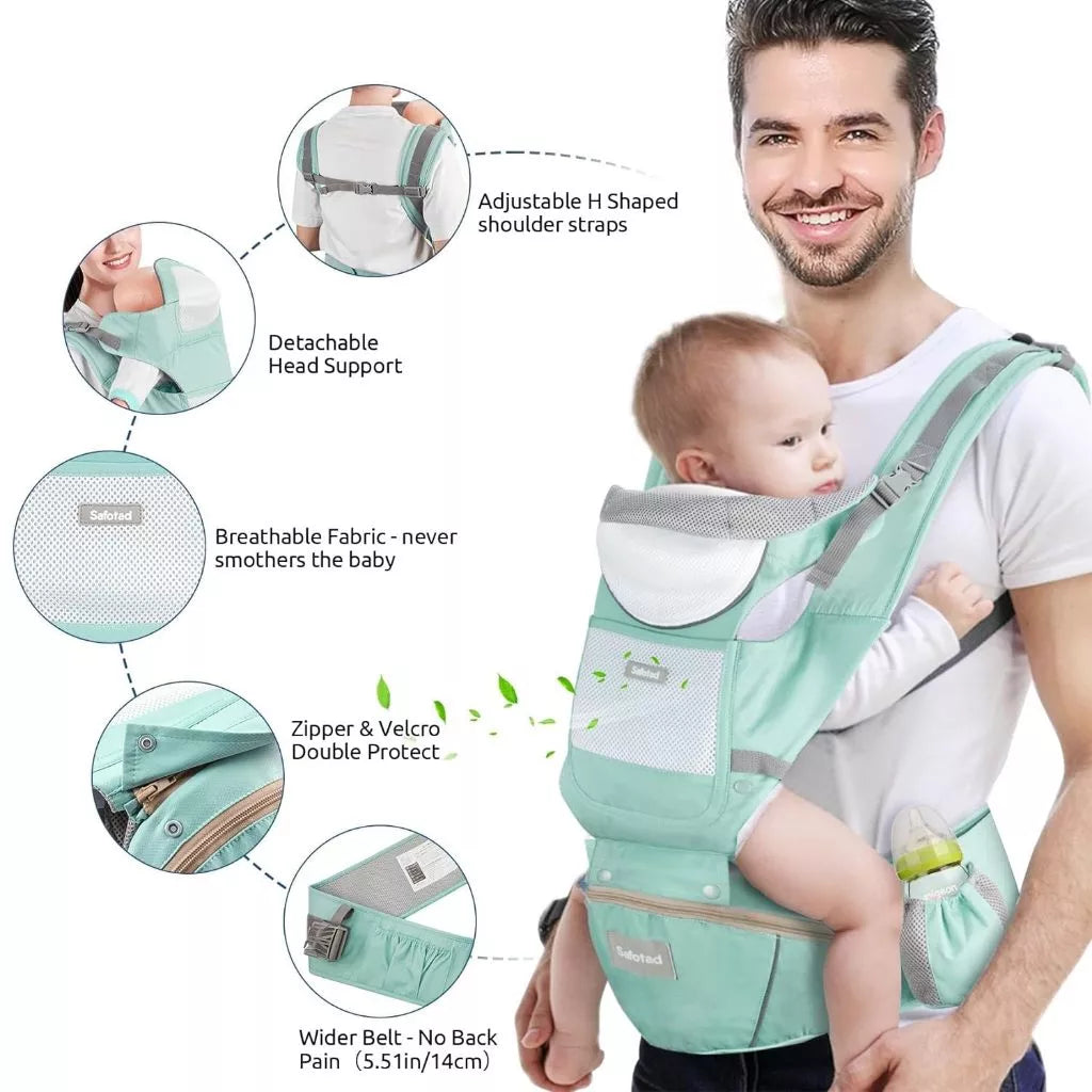 Canguru Para Bebê 0-3 Anos Ergonômico 3 Em 1 Estilo Canguru Frontal Infantil Hipseat