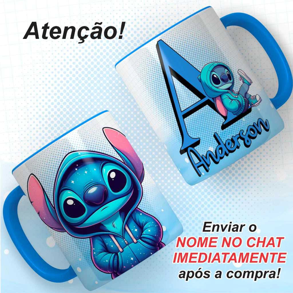 Caneca de Porcelana Personalizada Stitch - Brinquedos Kids