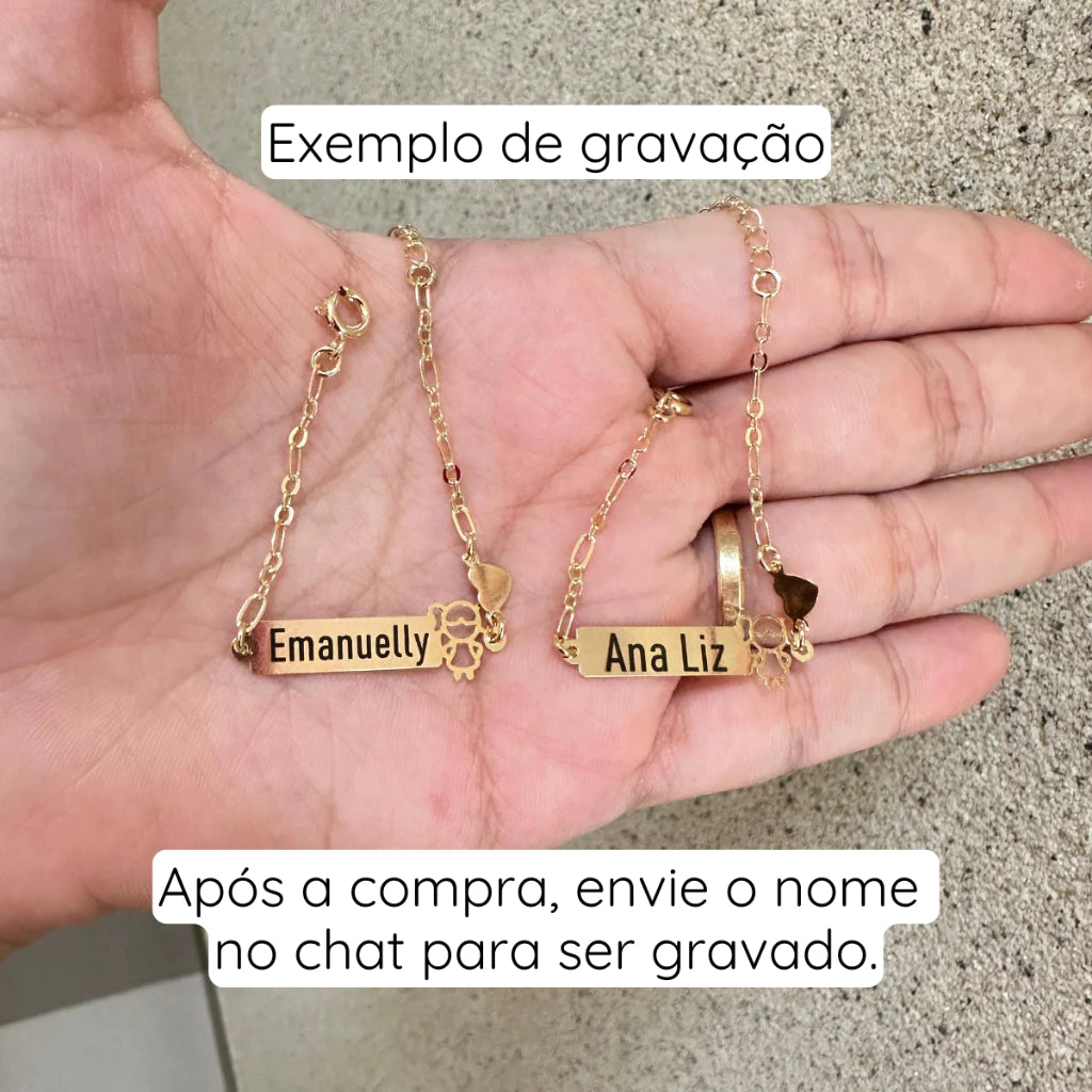 Pulseira Infantil RN Personalizada Com Nome Gravado Do Seu Bebês! - Brinquedos Kids