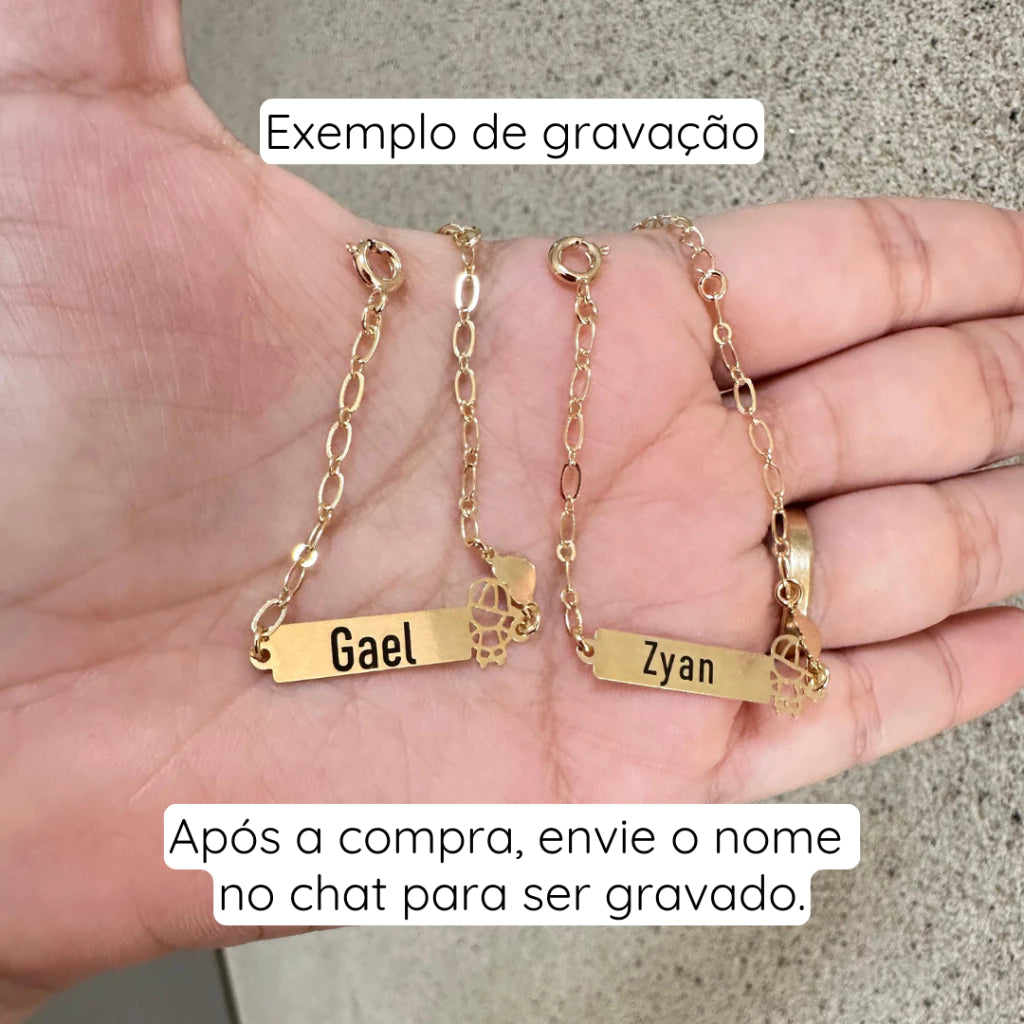 Pulseira Infantil RN Personalizada Com Nome Gravado Do Seu Bebês! - Brinquedos Kids