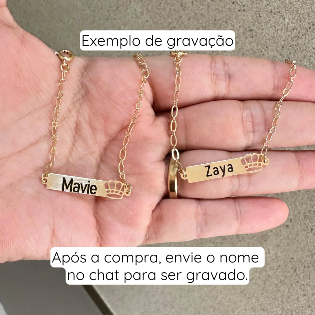 Pulseira Infantil RN Personalizada Com Nome Gravado Do Seu Bebês! - Brinquedos Kids