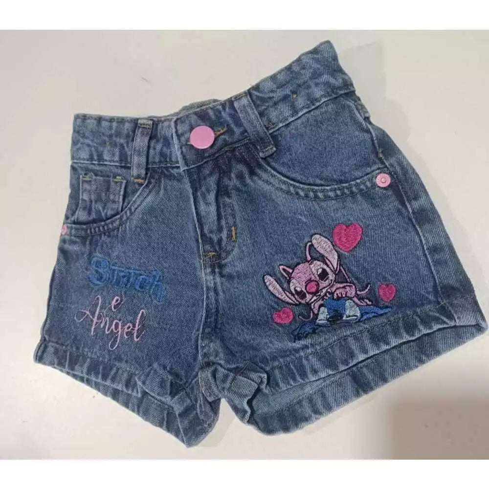 Short Jeans Lilo Stitch/ angel Brinquedos Kids