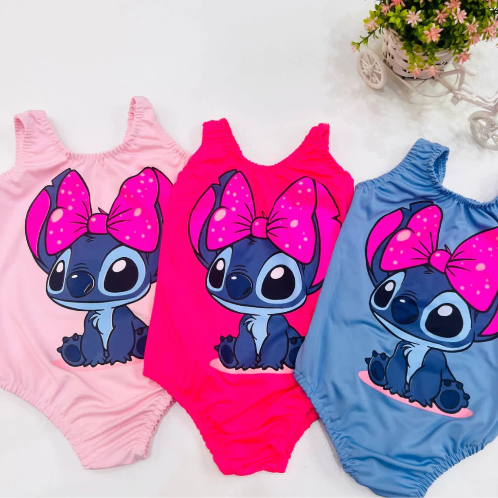 Body Infantil Lilo Stitch Regata E Maio PROMOÇÃO Menina Verão Festa Fantasia Bodys Bori Bory