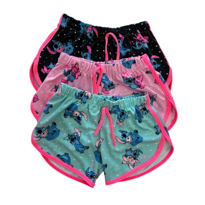 Kit 3 short verão infantil Lilo Stitch Brinquedos Kids