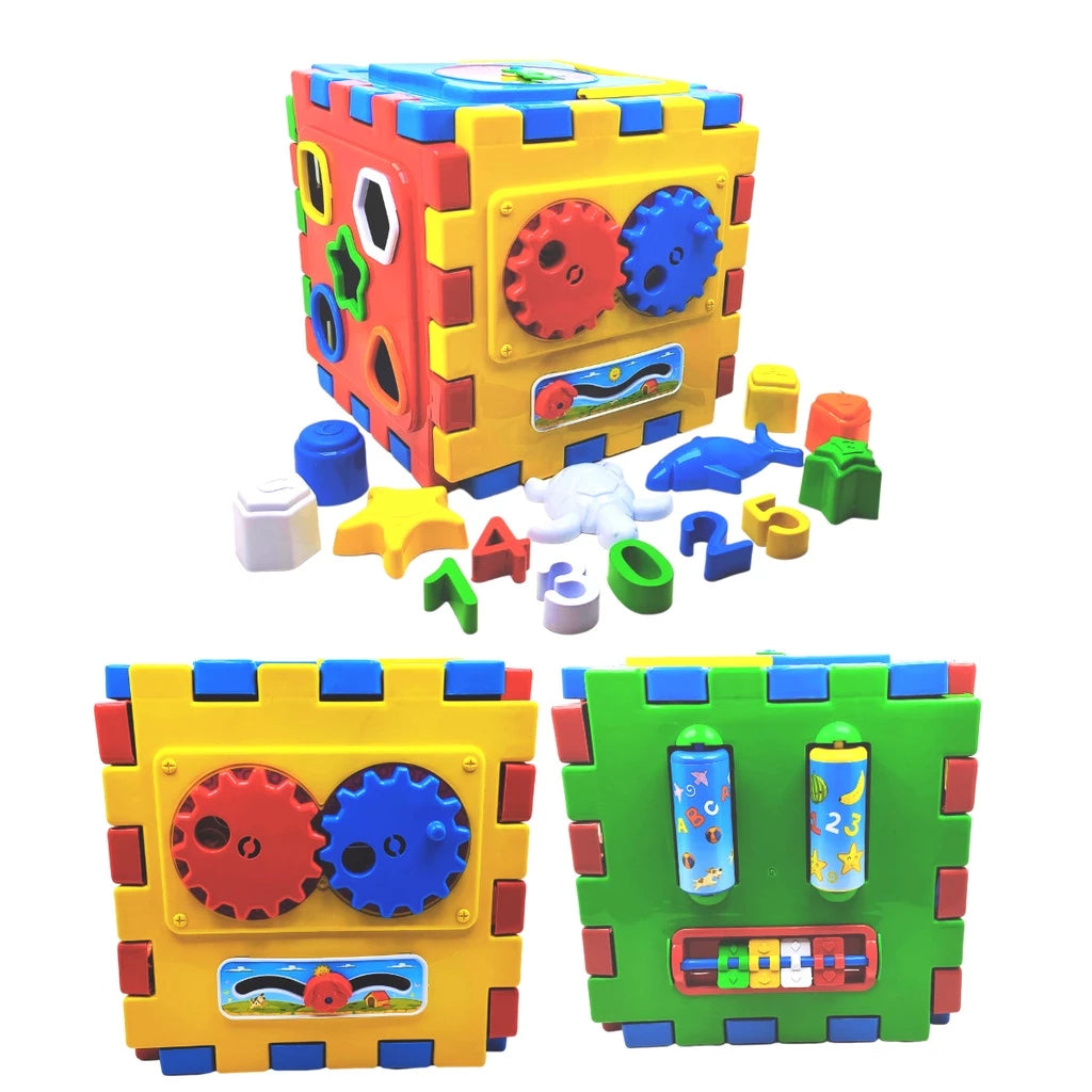 Brinquedo Cubo Didático Educativo Grande Peças de Montar Tapete Encaixe Interativo 20 Peças