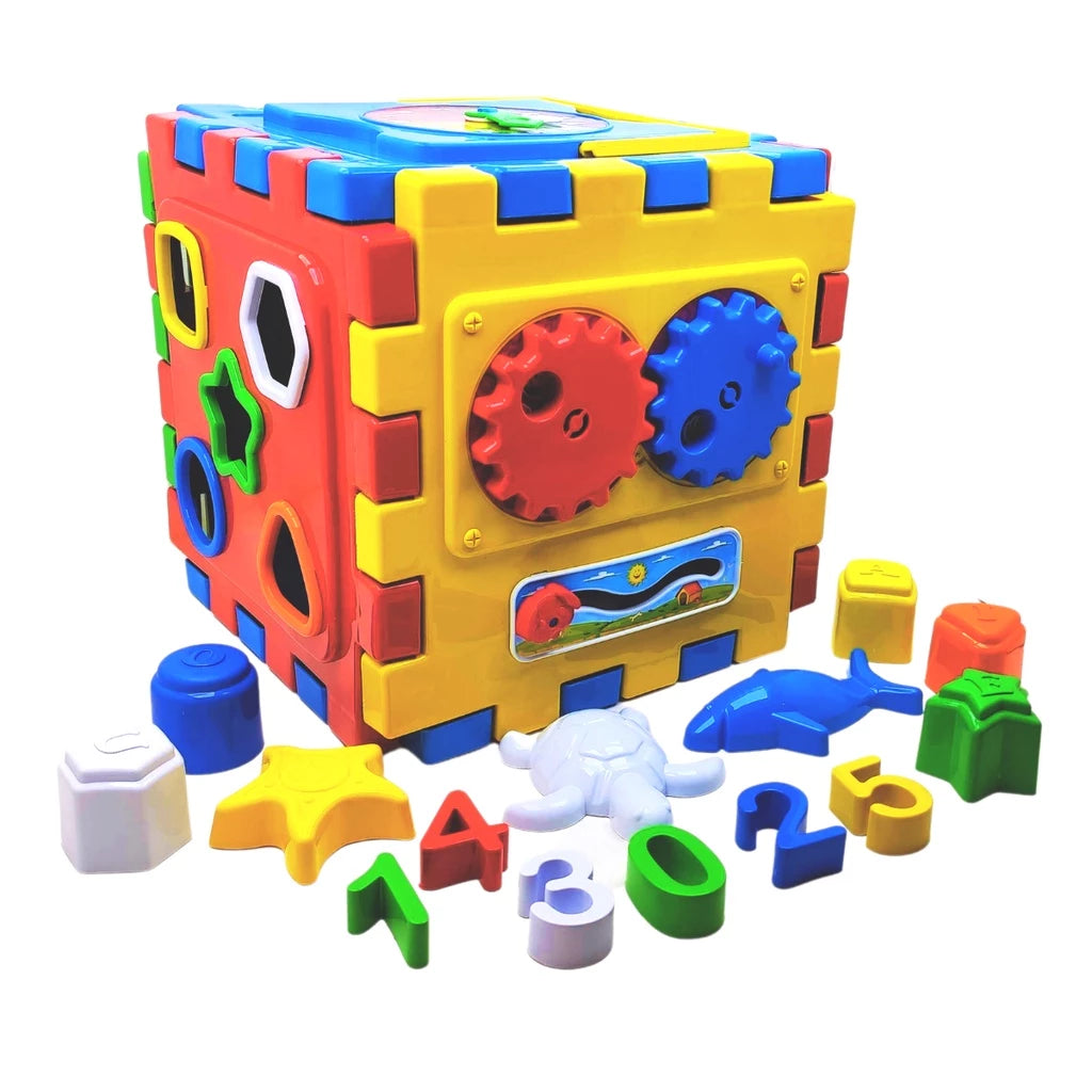 Brinquedo Cubo Didático Educativo Grande Peças de Montar Tapete Encaixe Interativo 20 Peças