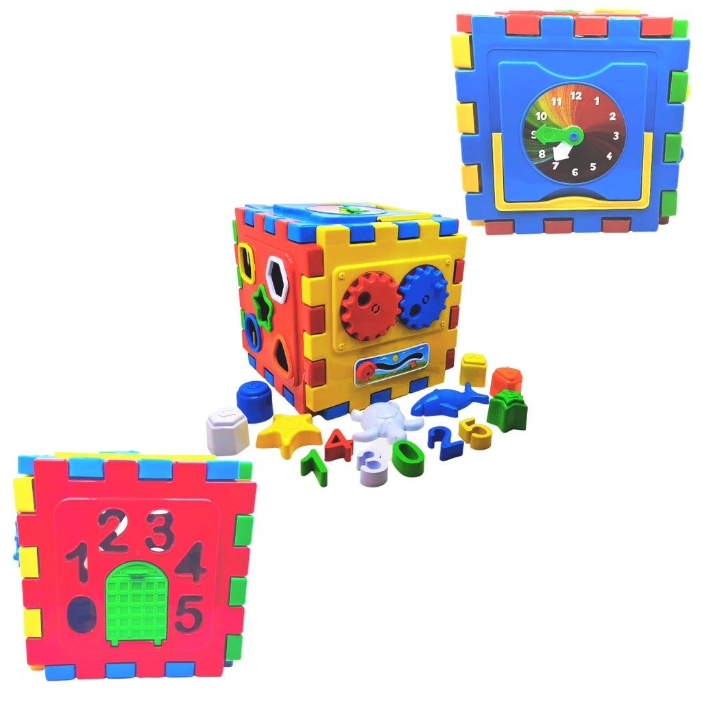 Brinquedo Cubo Didático Educativo Grande Peças de Montar Tapete Encaixe Interativo 20 Peças