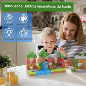 Blocos de Construção Magnética Minecraft! Brinquedos kids