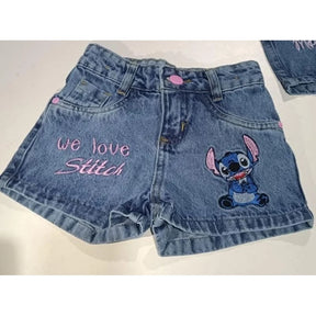Short Jeans  Lilo Stitch/ angel Brinquedos Kids
